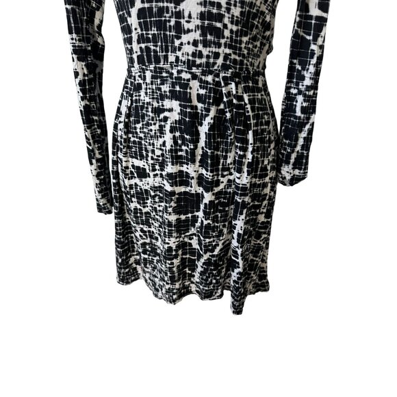 SILENCE & NOISE Black Cream Print Long Sleeve Dress Size S - Picture 3 of 7
